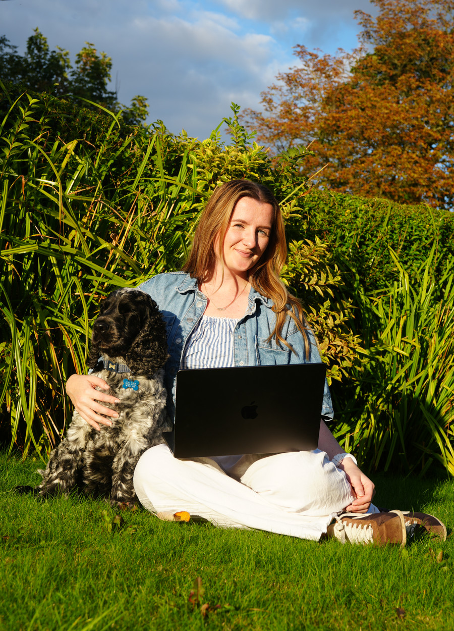 Bex working on social media content
